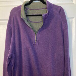 Tommy Bahama Men's Flip Coast Reversible Half-Zip Sweatshirt - Purple - Size XXL